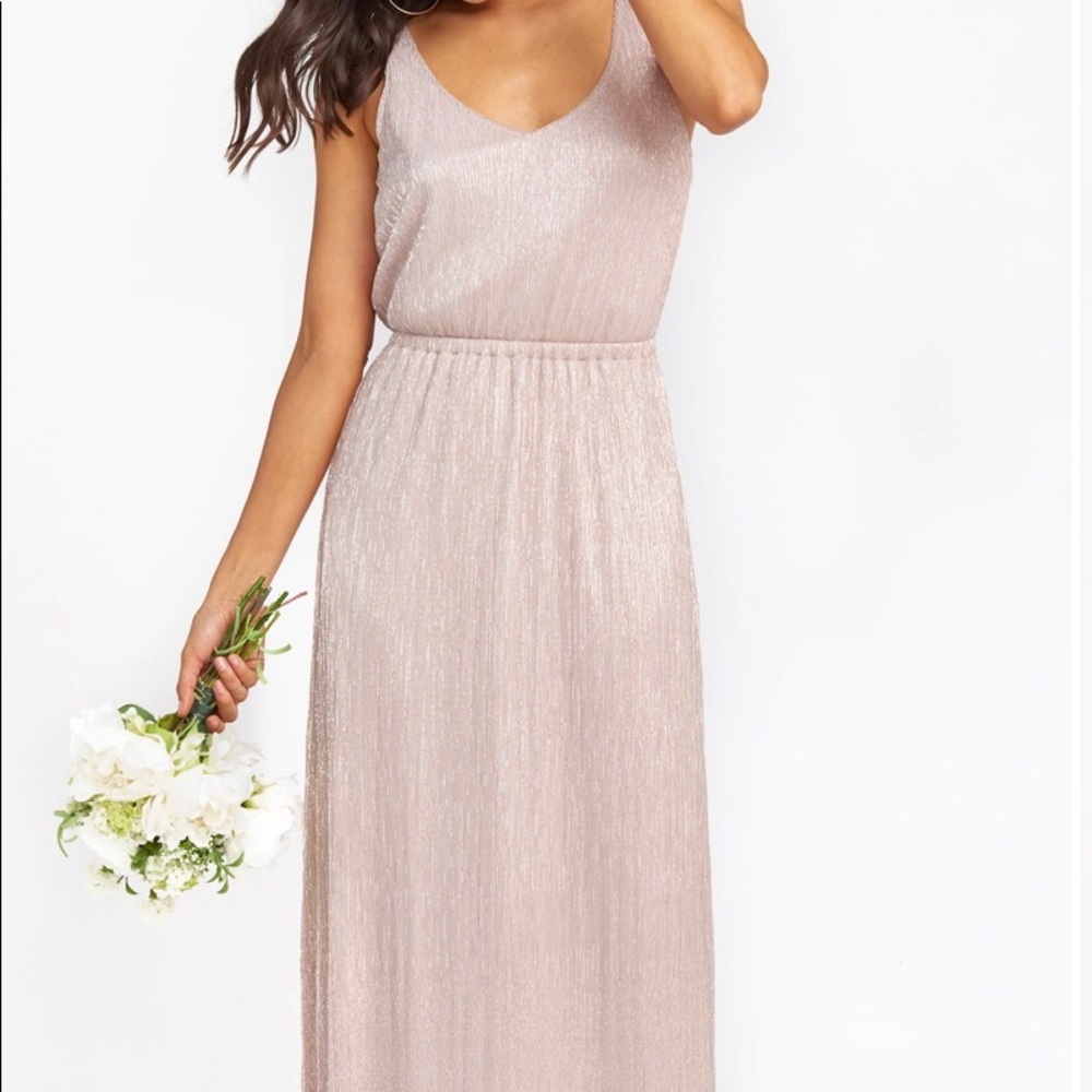 Glittery Mauve Pink Bridesmaid Dress